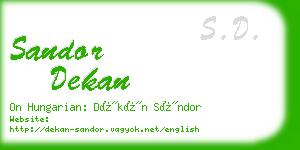 sandor dekan business card